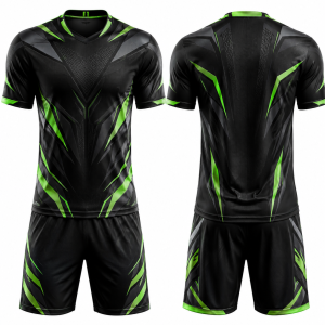 Black and Neon Green Soccer Uniform