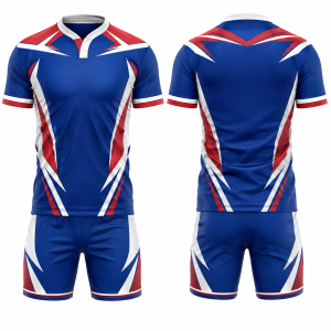 Royal Blue, Red and White Rugby Uniform