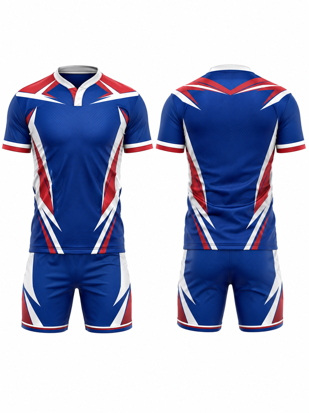 Royal Blue, Red and White Rugby Uniform